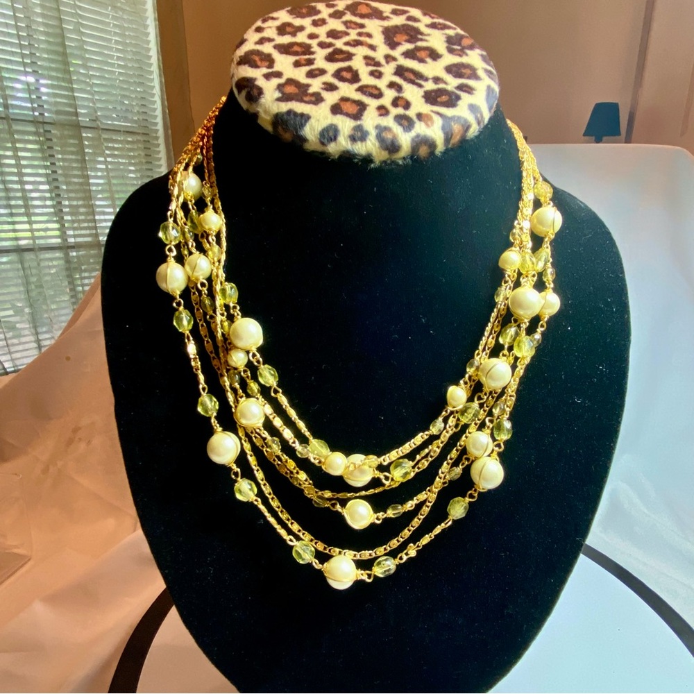 Vintage 6 strand faux Pearl necklace.